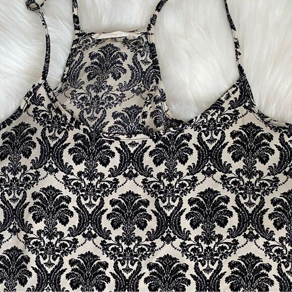 Black & Cream Floral Cami Camisole Top Med - Picture 6 of 7